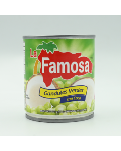GUANDULES VERDES CON COCO LA FAMOSA 8 OZ