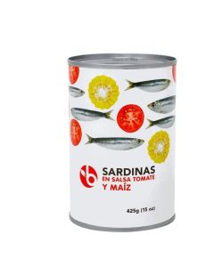 SARDINA EN SALSA DE TOMATE Y MAIZ  15oz BR